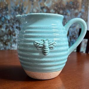 Turquoise Bee Embossed Pitcher